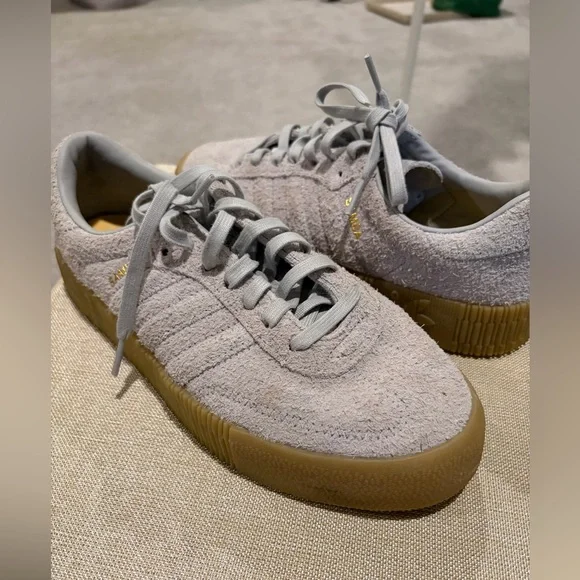 Adidas Gray Suede Unisex Samba Shoes - Picture 3 of 5